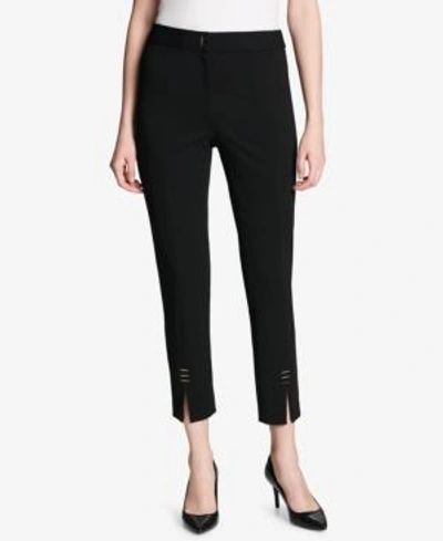 Shop Calvin Klein Cropped Straight-leg Pants In Black