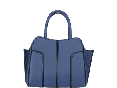 Shop Tod's Mini Sella Bag In Jeans Scuro