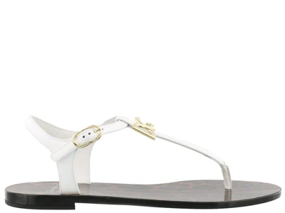 Shop Dolce & Gabbana Logo Paint Sandal In White