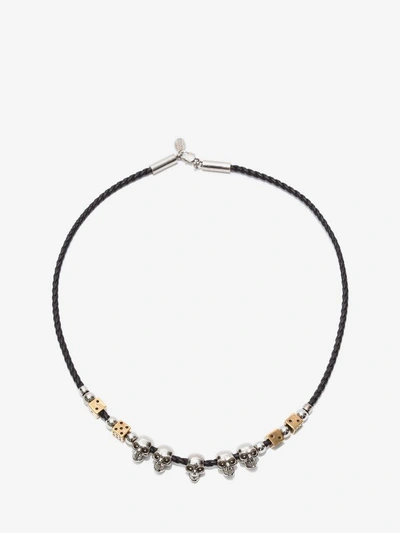 Shop Alexander Mcqueen Skull And Dice Necklace In Black Mix