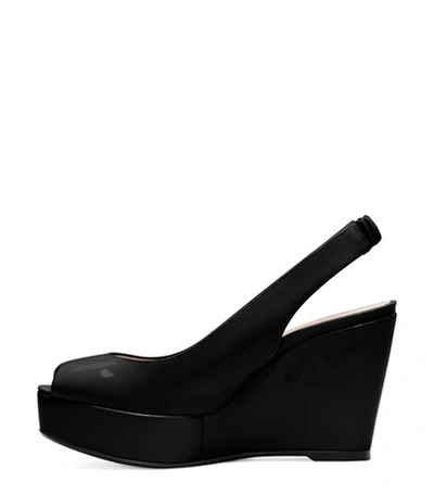 Shop Stuart Weitzman The Hampton Sandal In Black Patent