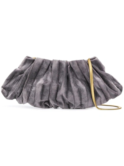 Shop Cecchi De Rossi Gathered Pouchette In Grey