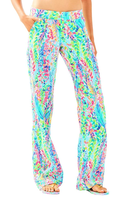 Shop Lilly Pulitzer 33" Florita Linen Pant In Multi Catch The Wave