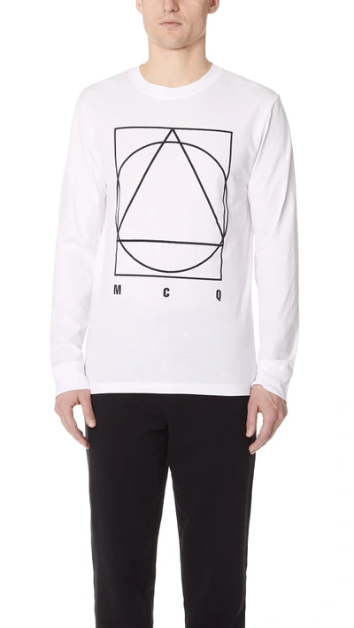 Shop Mcq By Alexander Mcqueen Long Sleeve Crew Tee In Optic White