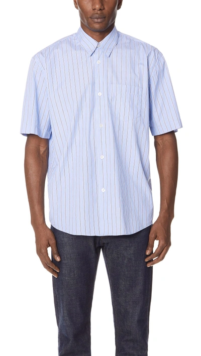 Shop Our Legacy Initial Short Sleeve Shirt In Blue