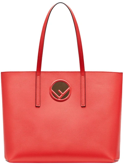 Shop Fendi Logo Shopper Tote - Red