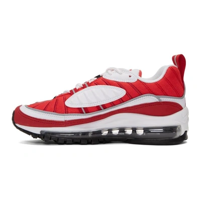 Shop Nike White And Red Air Max 98 Sneakers