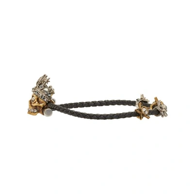 Shop Alexander Mcqueen Black King Skull Friendship Bracelet