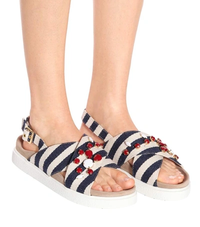 Shop Inuikii Striped Sandals In Multicoloured