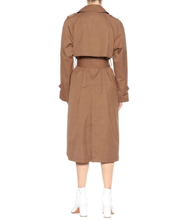 Shop Maison Margiela Cotton-blend Trench Coat In Beige