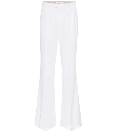 Shop Chloé Wide-leg Crêpe Trousers In White