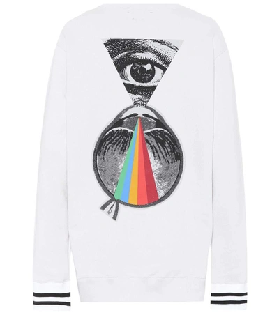 Shop Undercover Embroidered Cotton Sweatshirt In White
