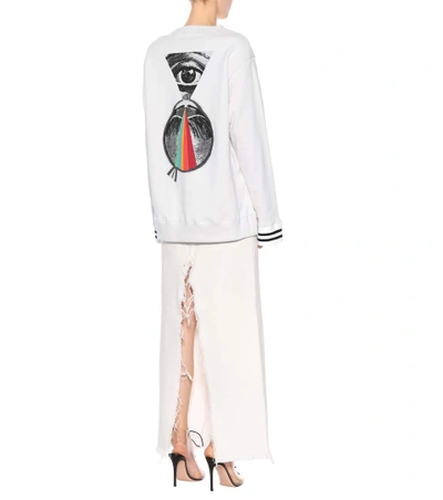 Shop Undercover Embroidered Cotton Sweatshirt In White