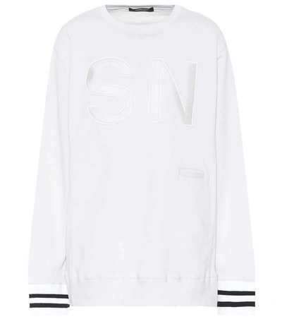 Shop Undercover Embroidered Cotton Sweatshirt In White
