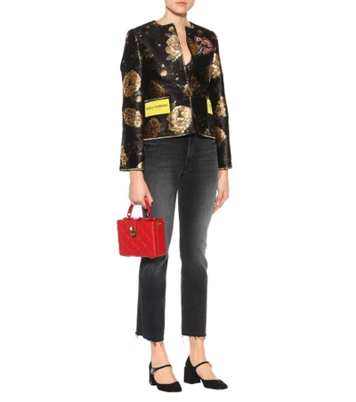 Shop Dolce & Gabbana Embellished Brocade Jacket In Multicoloured