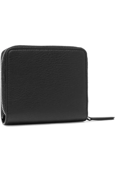 Shop Balenciaga Logo-printed Textured-leather Wallet In Black