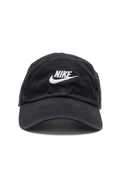 Shop Nike Sportswear Heritage86 Futura Washed Cap In Black & White