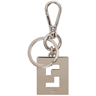 Shop Fendi Silver And White Forever  Keychain In F11xg