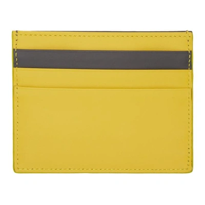 Shop Fendi Grey & Yellow 'bag Bugs' Card Holder