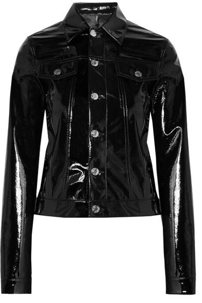 Shop Helmut Lang Vinyl Jacket In Black