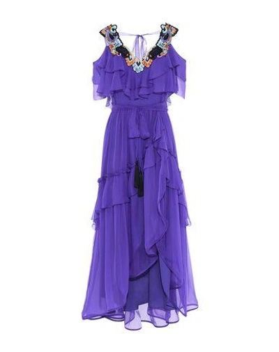 Shop Alberta Ferretti Long Dress In Purple