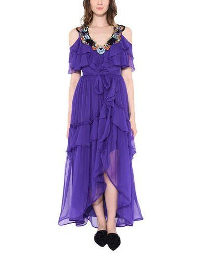 Shop Alberta Ferretti Long Dress In Purple