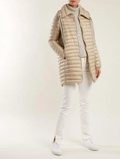 Moncler Citrinelle Funnel-neck Quilted Coat In Beige | ModeSens