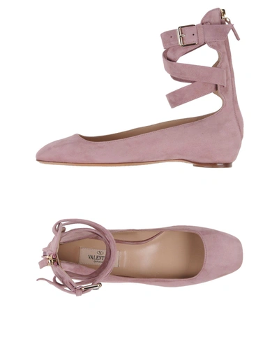 Shop Valentino Ballet Flats In Lilac