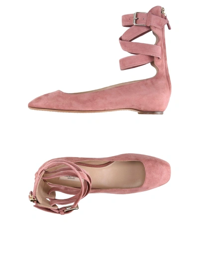 Shop Valentino Ballet Flats In Pastel Pink