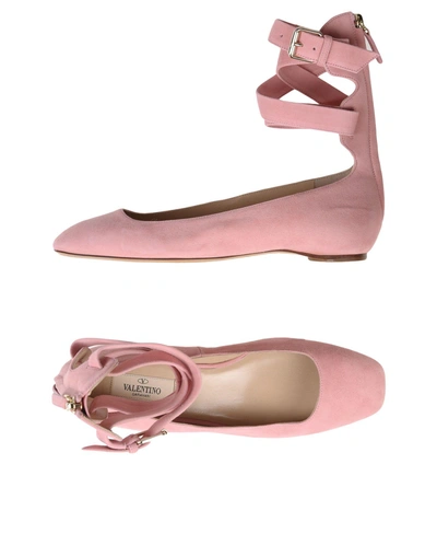 Shop Valentino Ballet Flats In Light Pink