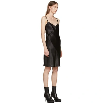 Shop Ann Demeulemeester Black Silk June Slip Dress In 099 Black