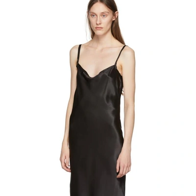 Shop Ann Demeulemeester Black Silk June Slip Dress In 099 Black