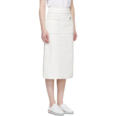 Shop Courrèges White Midi Denim Skirt