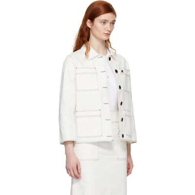 Shop Courrèges White Denim Four-pocket Jacket