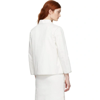 Shop Courrèges White Denim Four-pocket Jacket