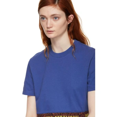 Shop Opening Ceremony Blue Elastic Logo Cropped T-shirt In 4203 Railro