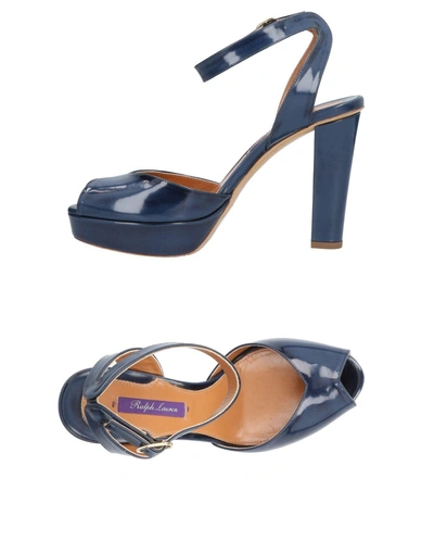 Shop Ralph Lauren Sandals In Dark Blue