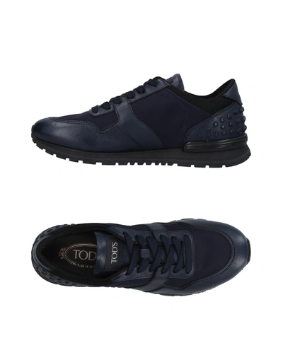 Shop Tod's Sneakers In Dark Blue
