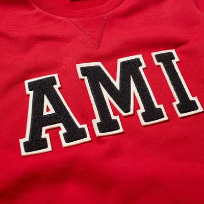 Shop Ami Alexandre Mattiussi Ami Patch Logo Crew Sweat In Red