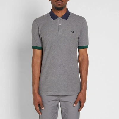 Shop Fred Perry Colour Block Polo In Grey