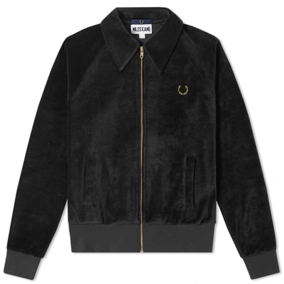 Fred Perry X Miles Kane Velour Track Jacket In Black | ModeSens