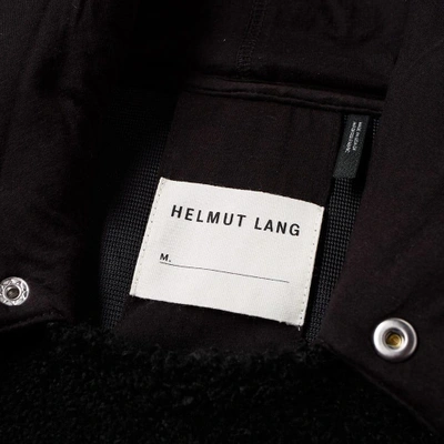 Shop Helmut Lang Embroidered Sherpa Hoody In Black