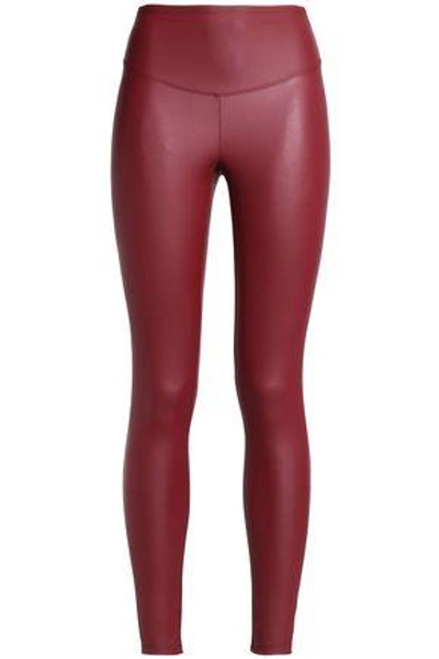 Shop Yummie By Heather Thomson Woman Faux Leather Leggings Claret