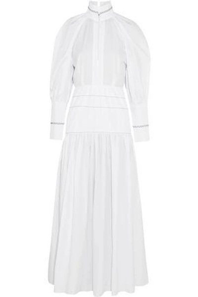 Shop Ellery Woman Sword Embroidered Cotton Dress White