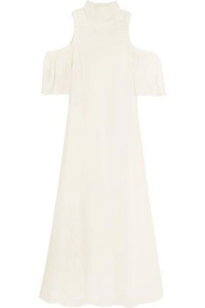 Shop Ellery Woman Deity Cold-shoulder Crepe Midi Dress Ivory