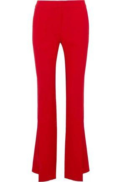 Shop Goen J Woman Silk-blend Crepe Flared Pants Red