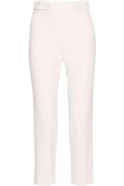 Shop Cushnie Et Ochs Woman Cropped Stretch-crepe Straight-leg Pants Off-white