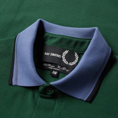 Shop Raf Simons Fred Perry X  Contrast Collar Pique Polo In Green