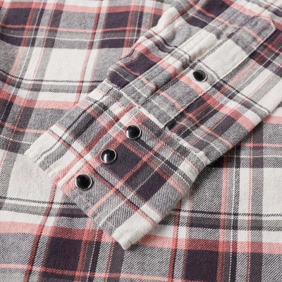 Shop Saint Laurent Cotton Flannel Check Western Shirt In Multi