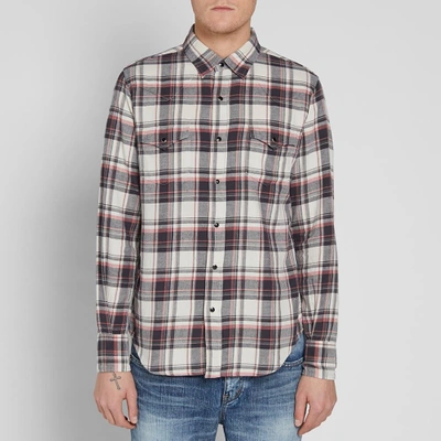 Shop Saint Laurent Cotton Flannel Check Western Shirt In Multi